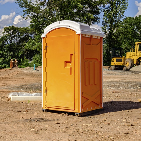 how often are the portable restrooms cleaned and serviced during a rental period in Forestdale